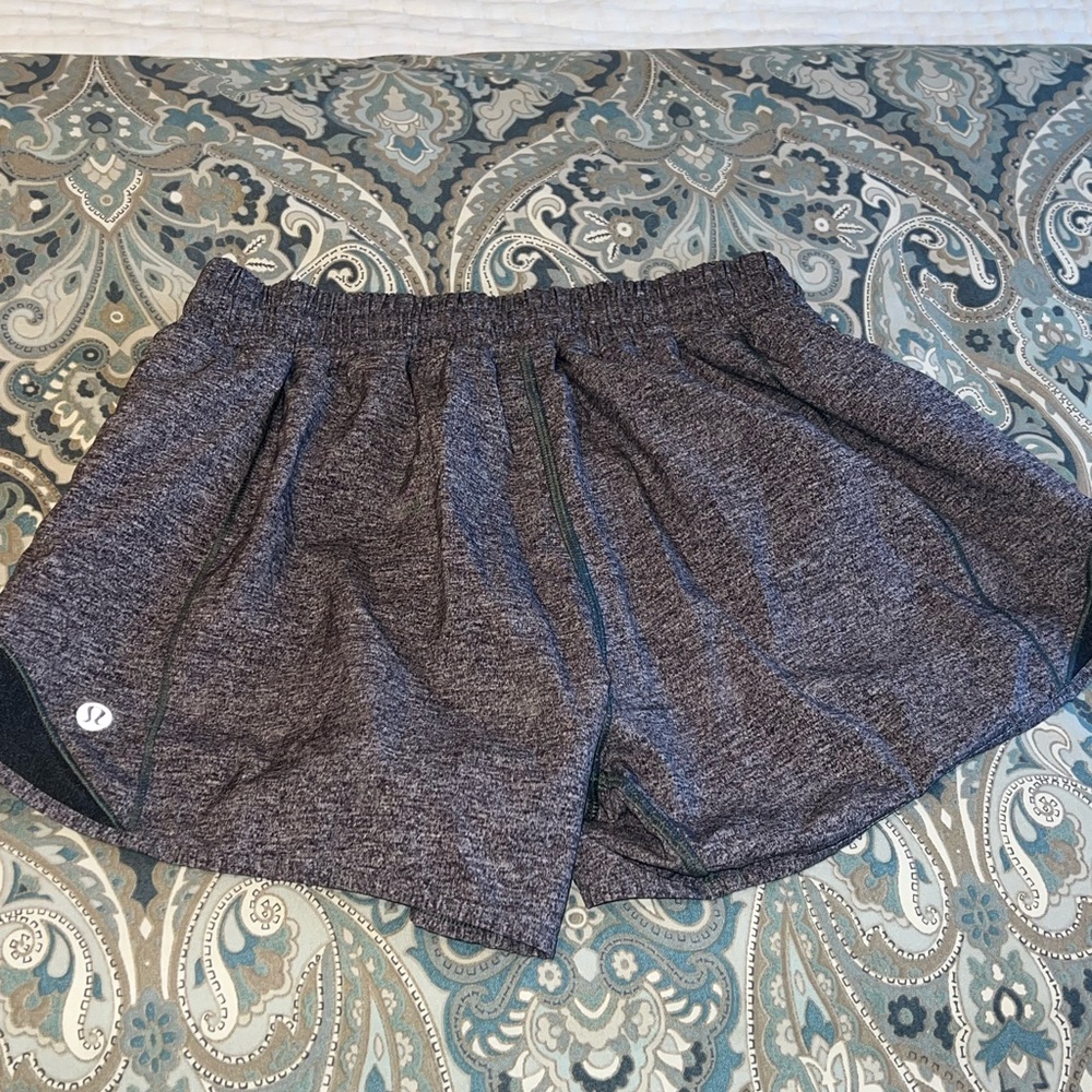 Lululemon Heathered Grey Hotty Hot 4” Shorts